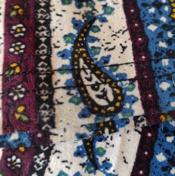 ShoSho Boho Striped Paisley Floral Women's Bell Bottom Stretch Pants - Picture 9 of 9